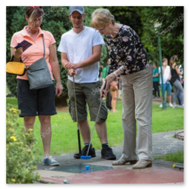 Actiefoto van een perfecte putt